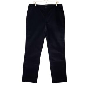 Talbots Velveteen Black Plus Size Straight Leg High Waist Pants Plus Size 16 NWT